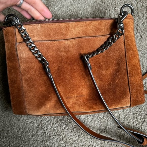 Rebecca Minkoff Tan Suede Leather M.A.B Crossbody with Studs - Picture 2 of 3